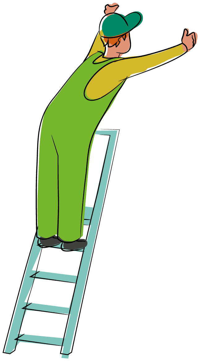 Illustration d'une personne sur une échelle